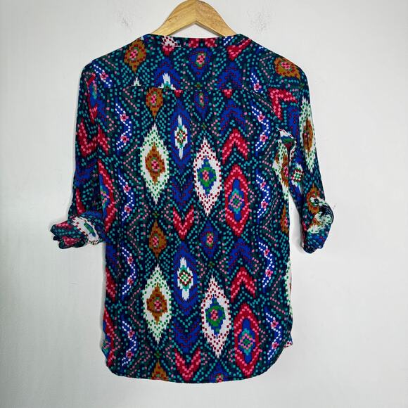 Maeve Anthropologie Shirt Womens 0 Multicolor Aztec Drop Waist Western Tunic - Picture 3 of 10